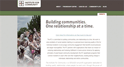 Desktop Screenshot of instituteforcommunity.org